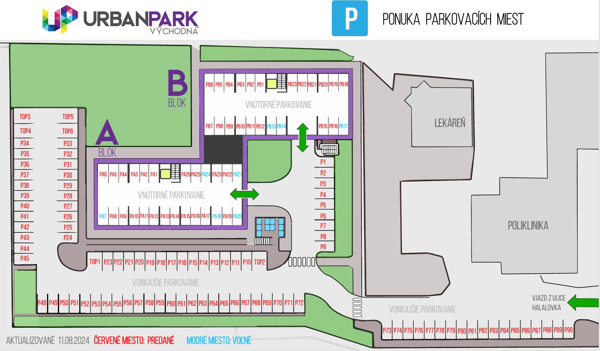 Stiahnuť aktuálny zoznam voľných parkovacích miest v PDF